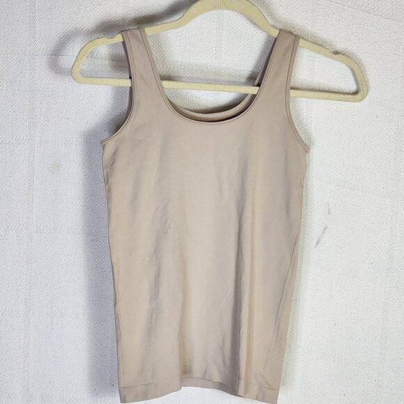 Ann Taylor Tops - Ann Taylor Tan Seamless Body Hugging Scoop Neck Nylon Span Modern Tank Top XS/S